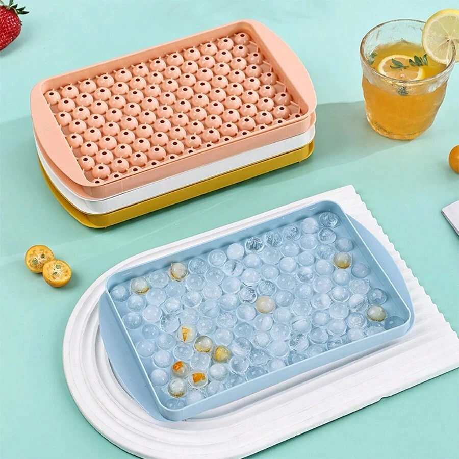 104 Grids 3D Round Ice Cube Tray Frozen Whiskey Ball Popsicle Ice Cube Mold Coffee Juice Ball Maker Kitchen Tools 2/3/4PCS ice cream sticks