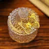 Glass Storage Jars Candy Jar Jewelry Storage Box Golden Butterfly Decorative Crystal Storage Jar with Lid Spice Organizer 3
