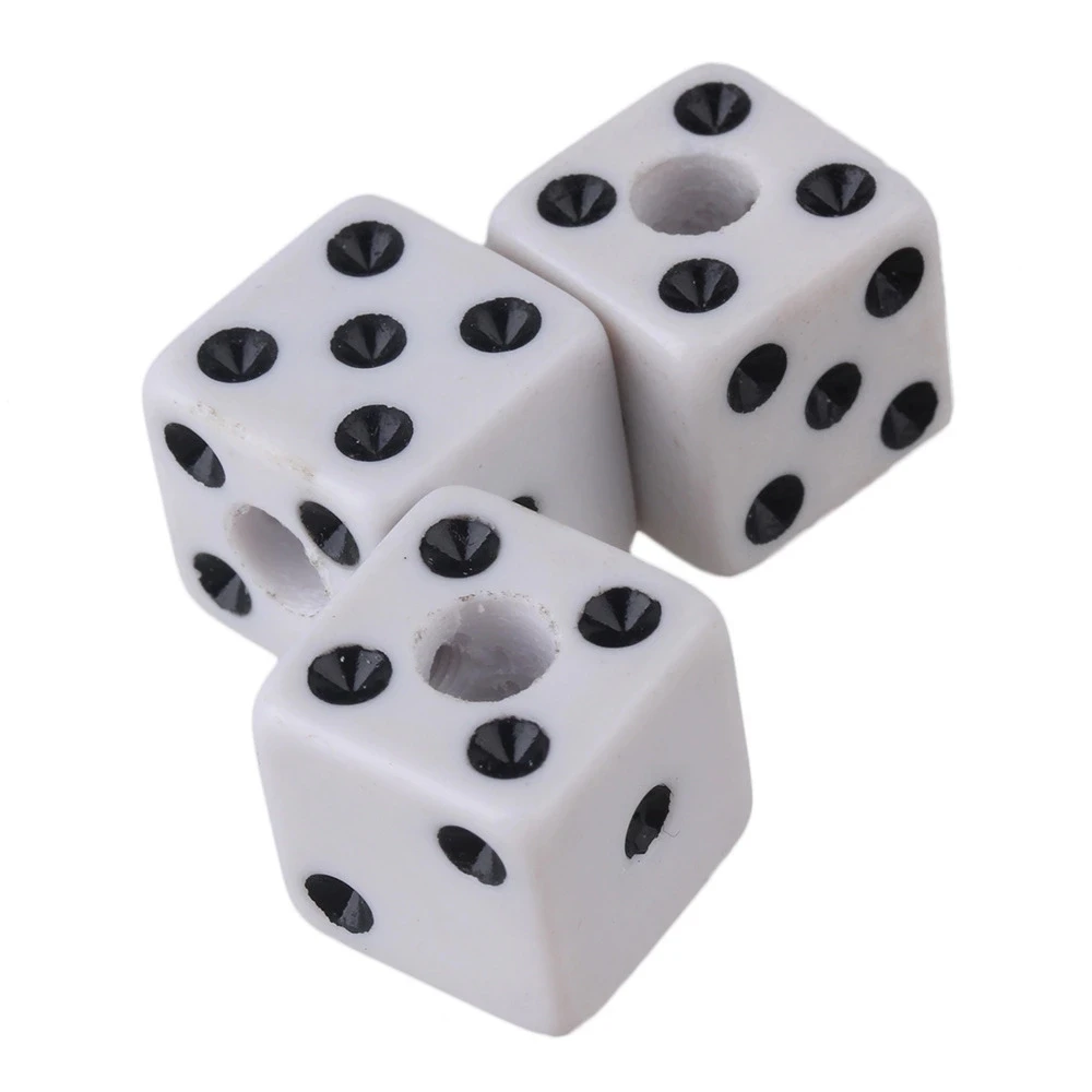 White Plastic Dice Guitar Volume Control Knobs with Wrenches Set of 3