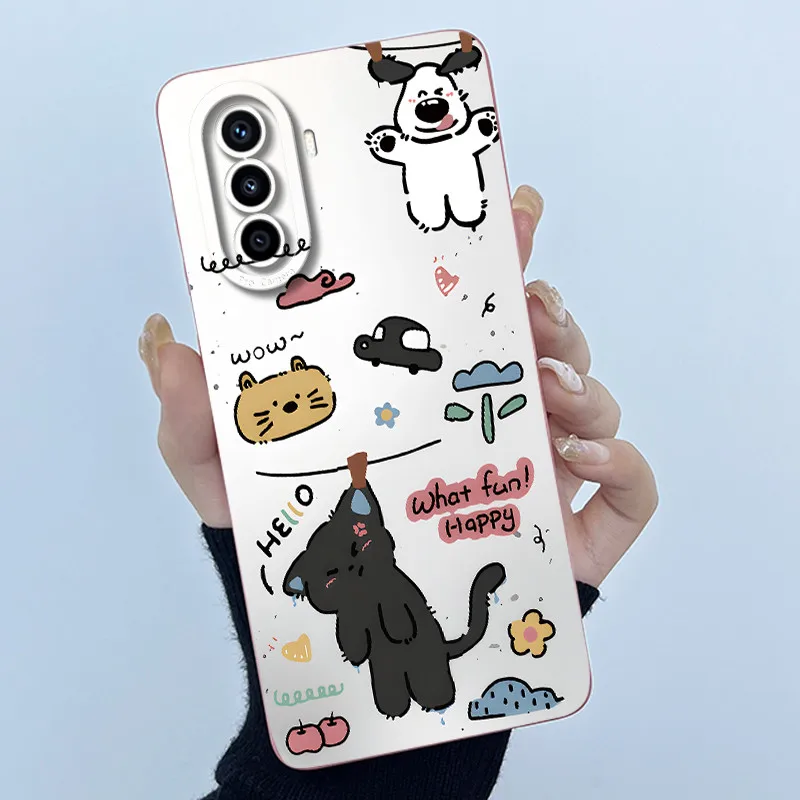 Cute Panda Girl Cat Anti-Drop Liquid Silicone Phone Back Cover