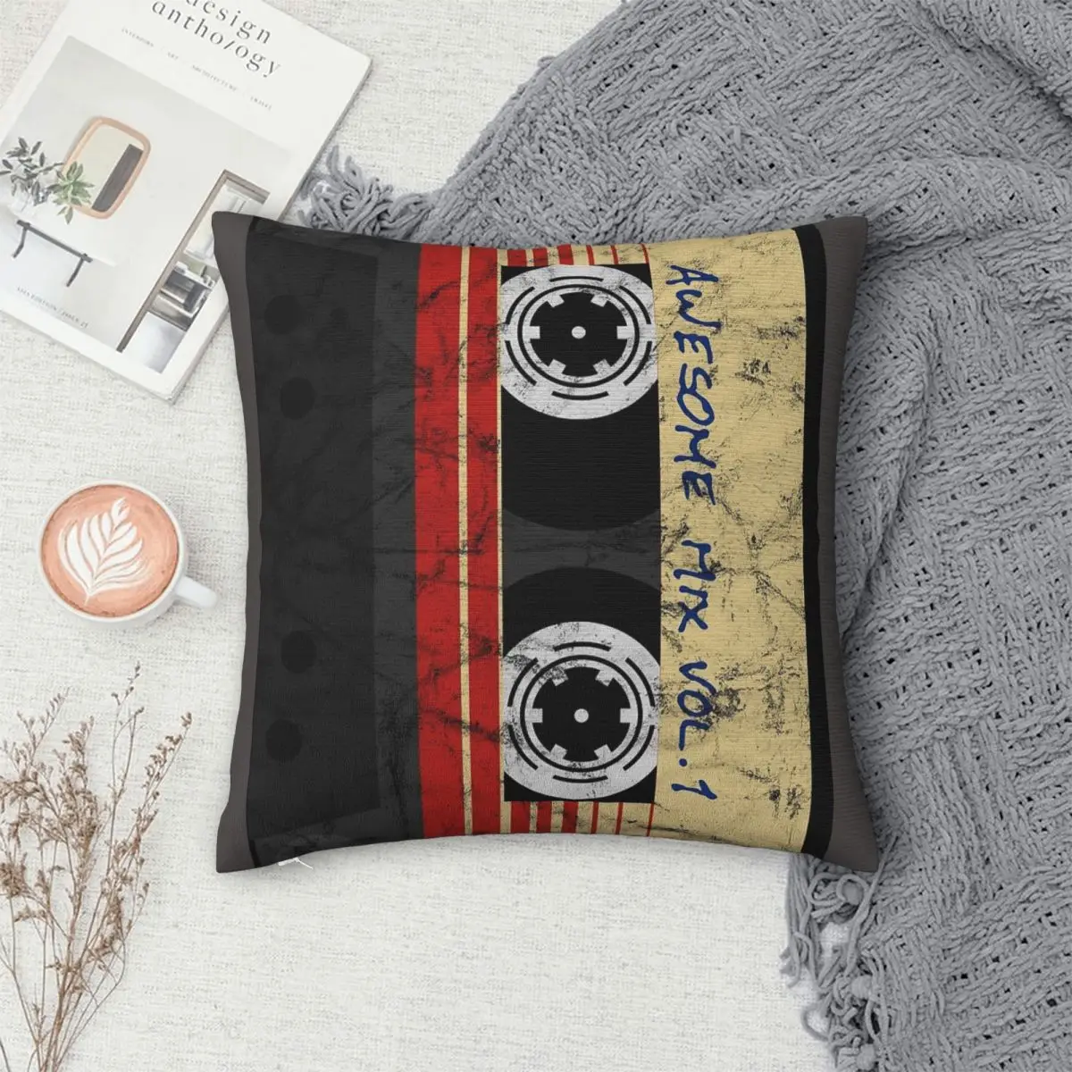 

Vintage Awesome Mixtape Vol Pillowcase Polyester Pillows Cover Cushion Comfort Throw Pillow Sofa Decorative Cushions Used