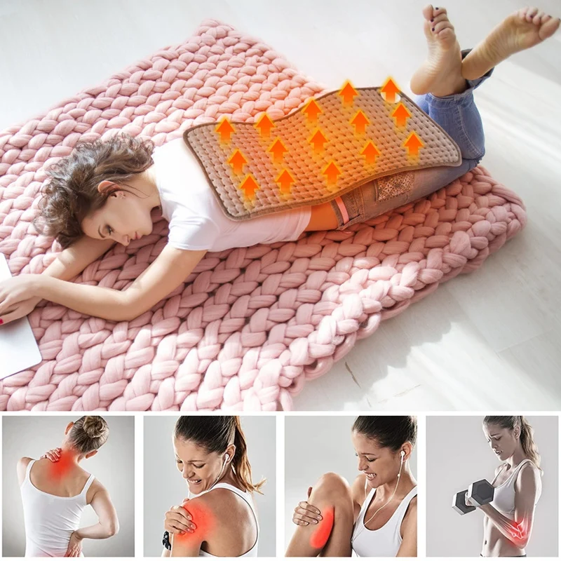 Heating Pad For Back Pain Relief & Cramps,10 Heat Settings Electric Heated Pad, Gifts For Women Men,12X 24 Inch EU Plug