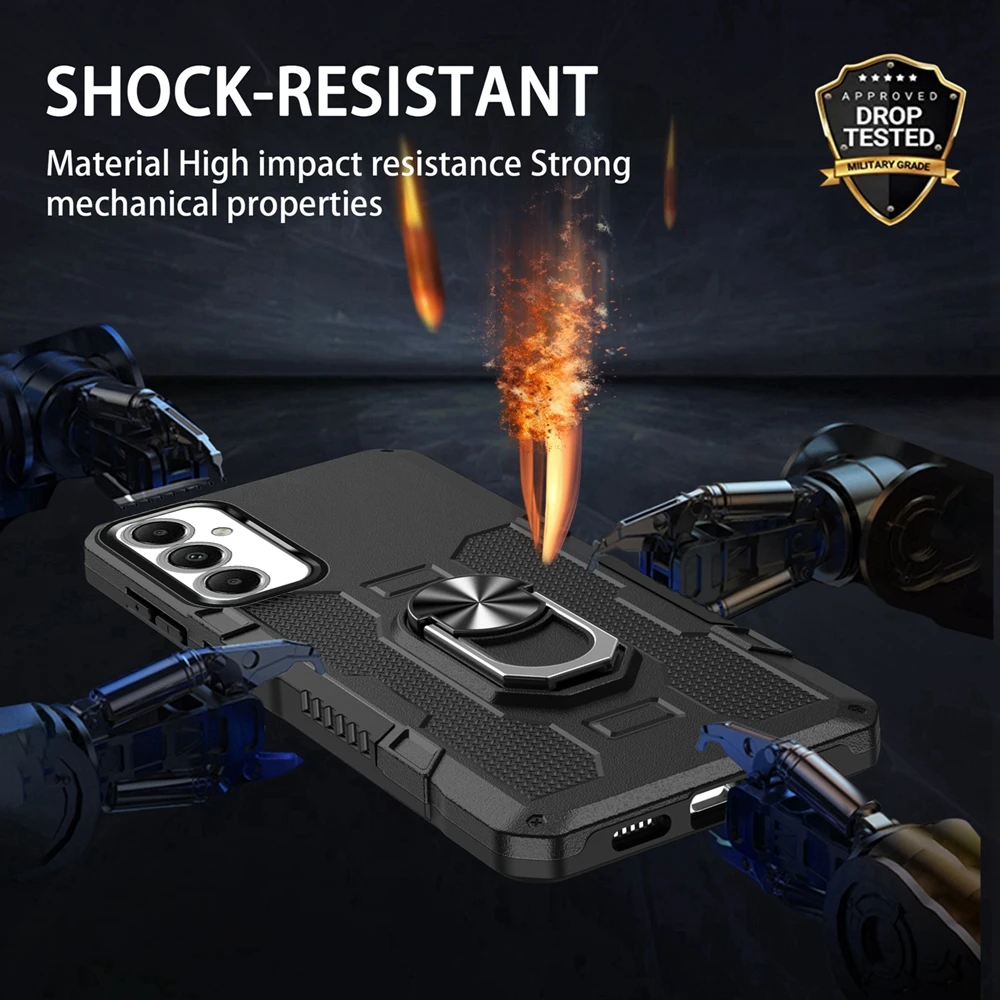 Magnetic Armor Case with Ring Holder - Durable Phone Cover