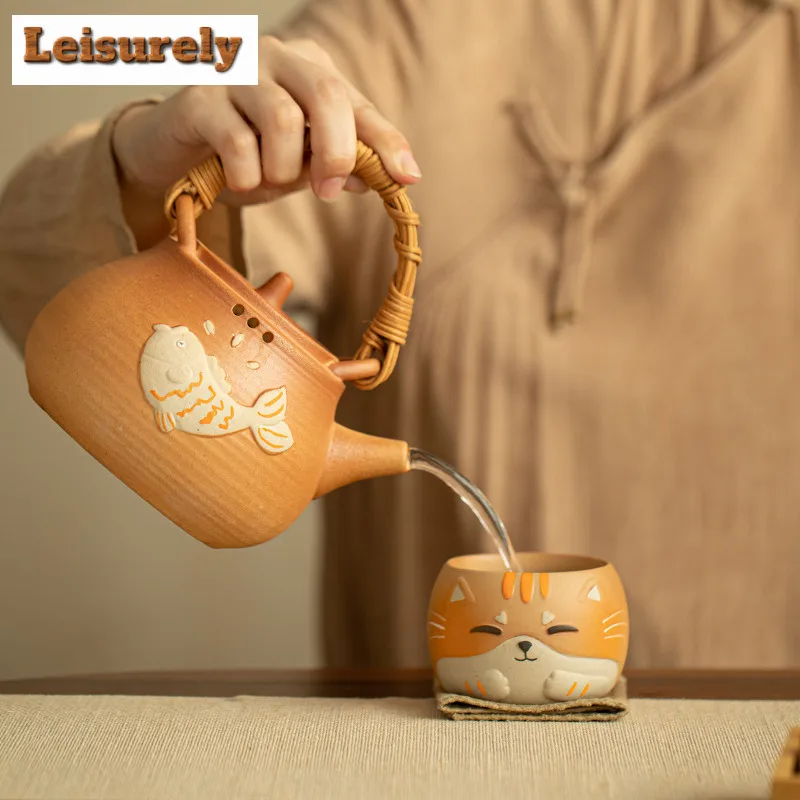 Chinese Cattery Coarse Pottery Tea Warmer Holder Candle Heater Stove Kettle Stand Boiling Water Carbon Furnace Chinese Tea Set