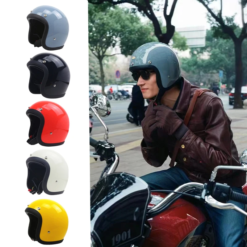 High Quality Tt&co Retro Vintage 3/4 Jet Motorcycle Helmet Face Japan Style Fiberglass Casco Para Dot Casque Helmets - AliExpress