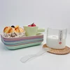 1/2pcs Wheat Straw Storage Trays Sundry Food Snack Plate Storage Organizer Coffee and Tea Tableware Trays Decorative Dishes 5