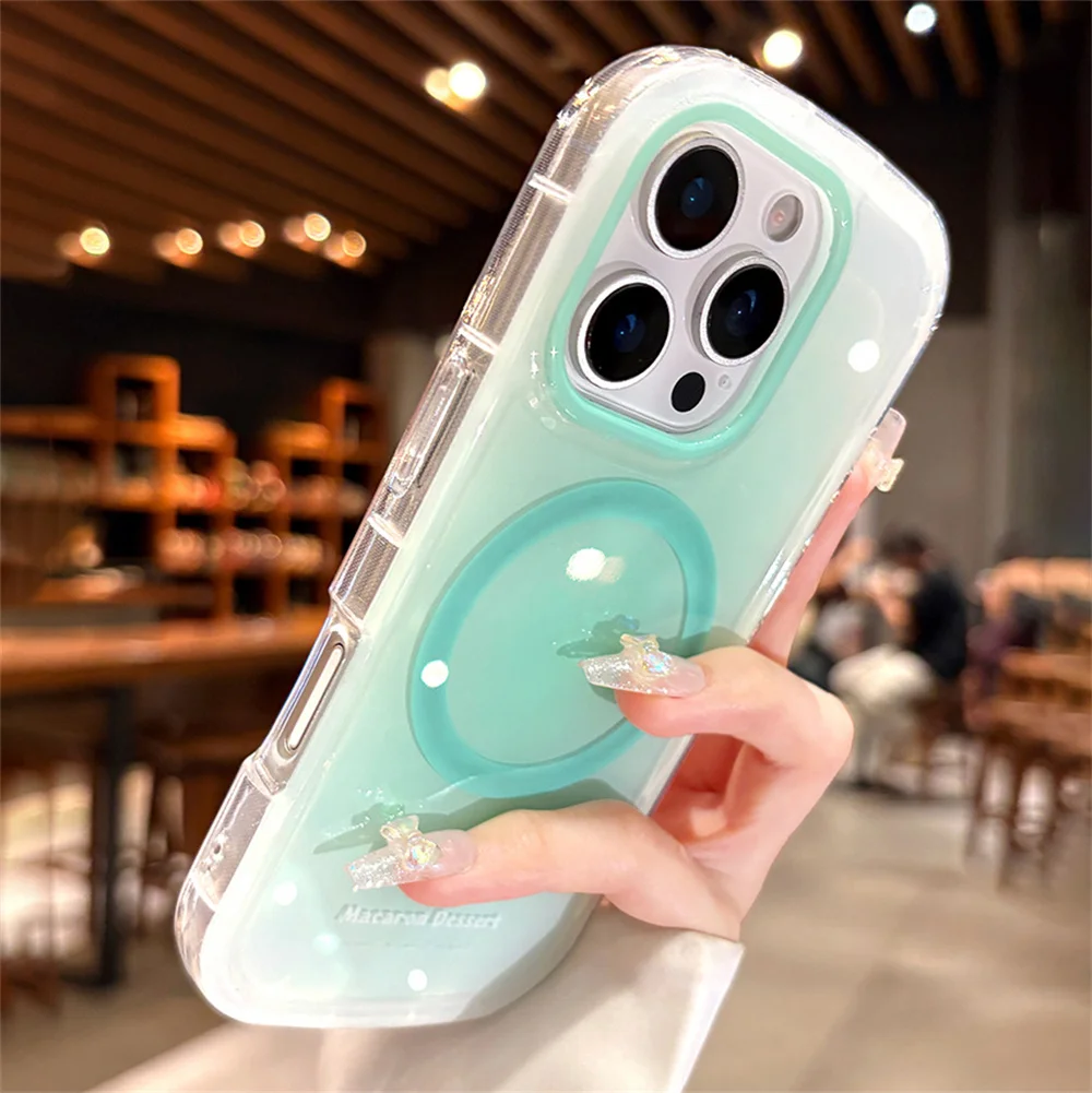 Magsafe Magnetic Gradient Glossy Phone Case with Wireless Charging Capability