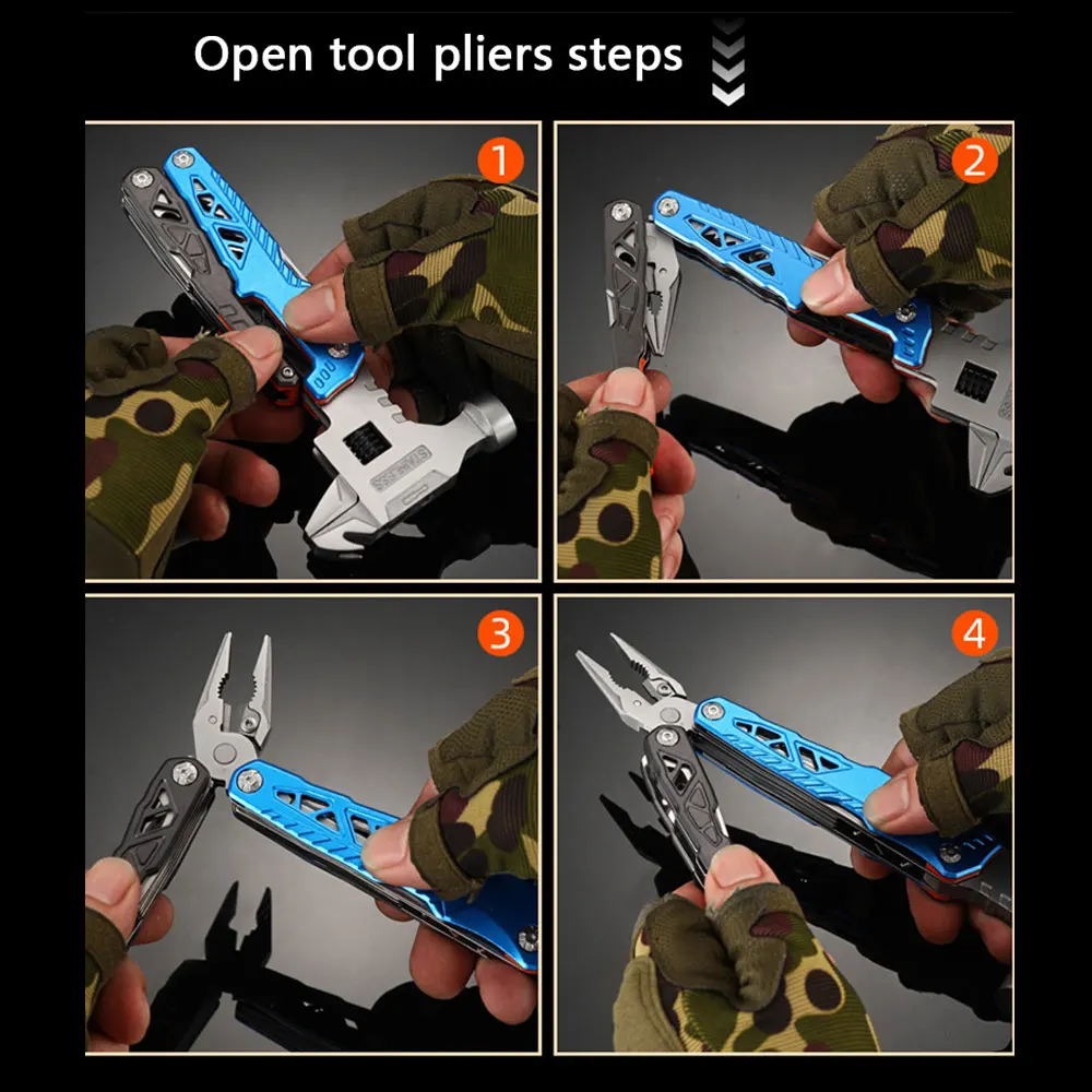Multifunctional wrench hammer outdoor camping folding nail hammer pliers emergency car combination all-in-one tool hammer 5