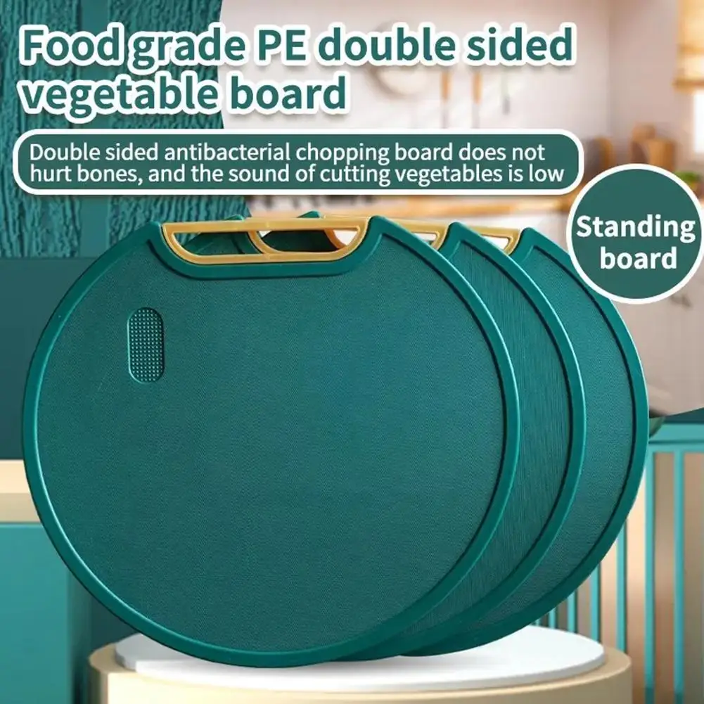 

Standing Chopping Board Emerald Antibacterial Mildew Board Plastic Cutting Vegetable Antibacter Proof Round Emerald Multipu O7V0