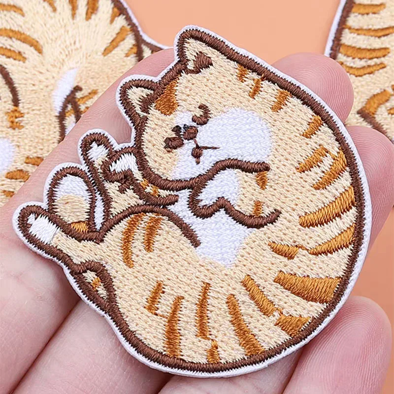 Süße Katze Bügeln Stickerei Patches für Kleidung Kinder Parches Termoadhesivos für Rucksäcke Hemd Jeans DIY Swe Reparatur Loch Patch – Detail 2