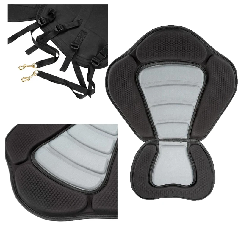 

Portable Rowing Boat Deluxe Padded with Backrest Adjustable Kayak Cushion Kayak Boat Seat Soft Antiskid Padded Seat