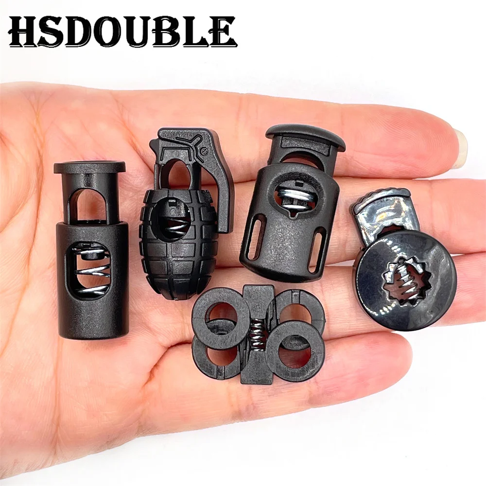 Single/Double Hole Cord Lock Toggle Clip Stopper Plastic 10 Pcs/Pack For Bags/Garments cord lock stopper cord lock cord stopper cord end lock