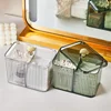 Cotton Swab Holder Cotton Pad Holder with 3 Compartments Bathroom Vanity Storage Box Makeup Organizer 5