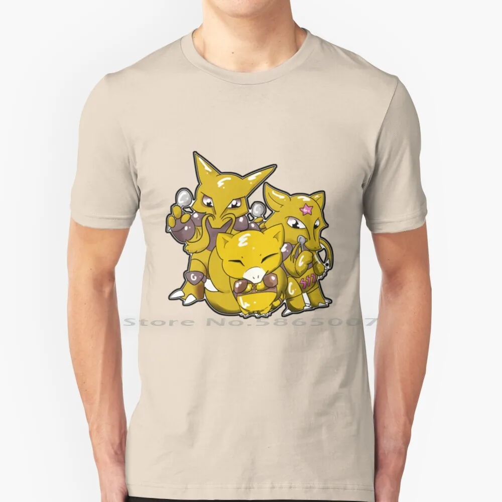 T-Shirt Abra Evolti 100% Cotone Kadabra Alakazam Videogiochi Anime Big Size 6Xl Tee Regalo Moda