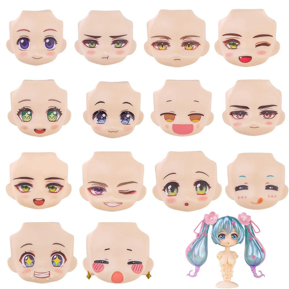 OB11 Doll Face 1/12 BJD Doll Face With 3D Anime Decal Eyes Cute Change Faces For GSC Head DIY Accessories For Girl Gift Kids Toy