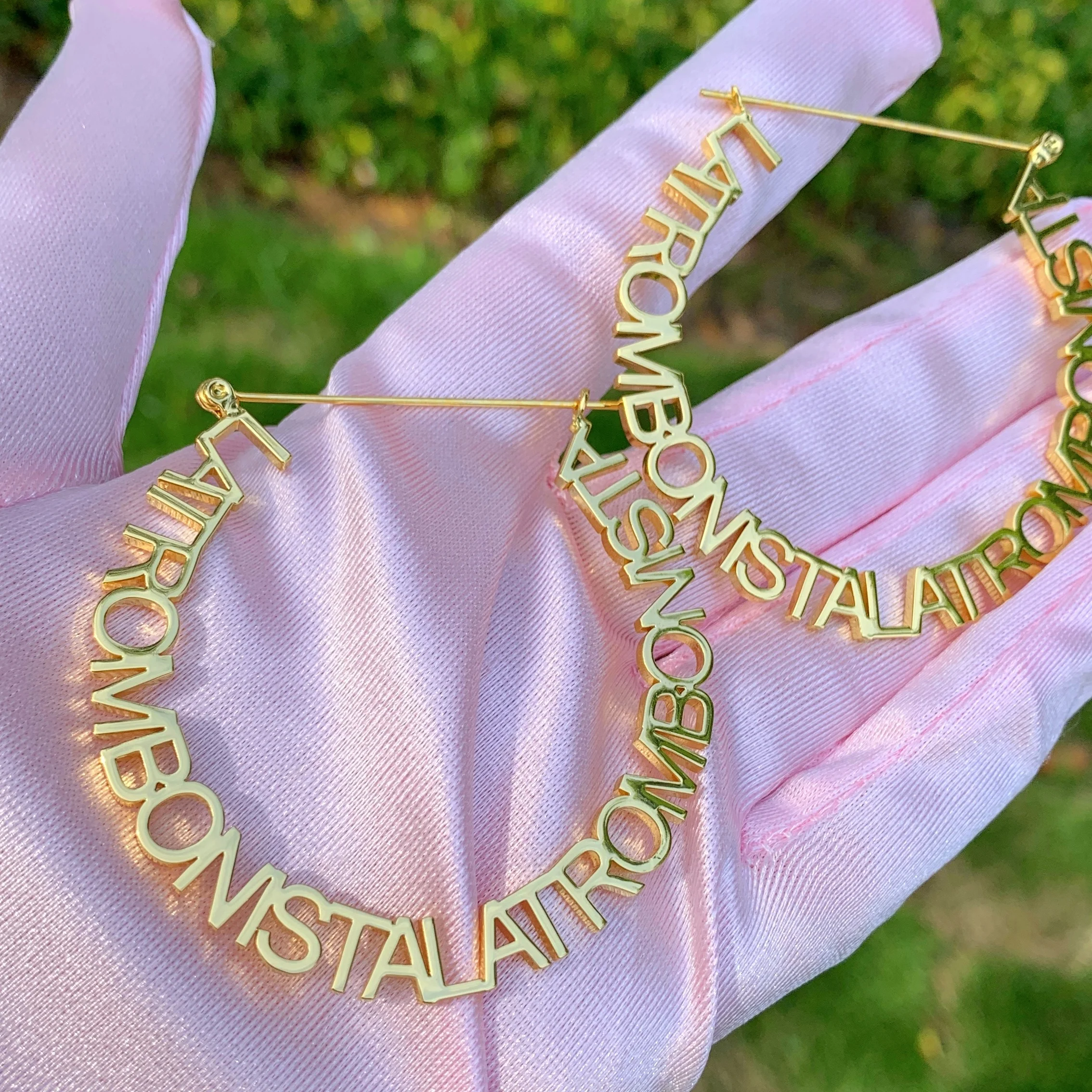 BigNameplateEarringsLetterHoopEarringsCircleCustomHoopEarringPersonalizedNameEarringsEarJewelryGiftforMomWomen