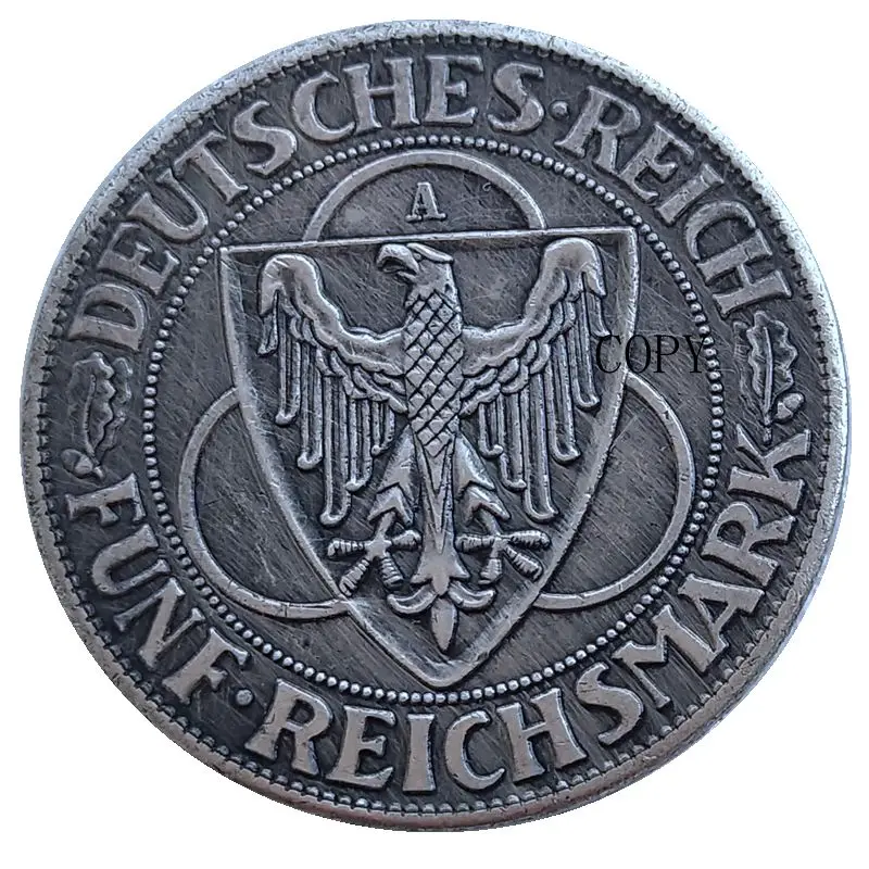 

Reproduction Silver Plated Germany 5 Reichsmark 1930 Coin 30mm Decorative Commemorative coin