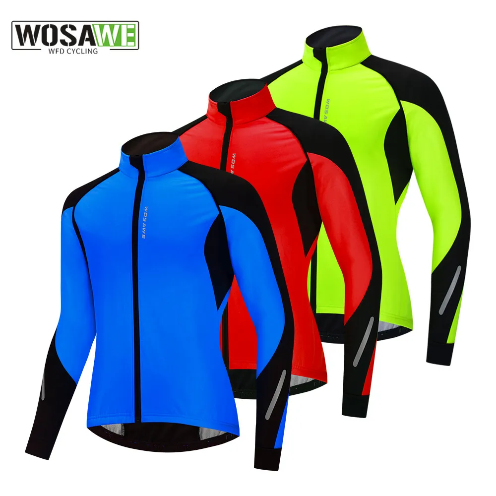 WOSAWE Bicycle Men's Jacket Winter Windproof Cycling Jacket Fleece Warm Riding Outdoor Running Sports Hiking cycling jacket cycling clothes