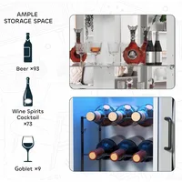 68.9“ Tall Corner Bar Cabinet, Wine Bar with LED Light and Mirror, Farmhouse Liquor Cabinet with Adjustable Shelf.Customized 3