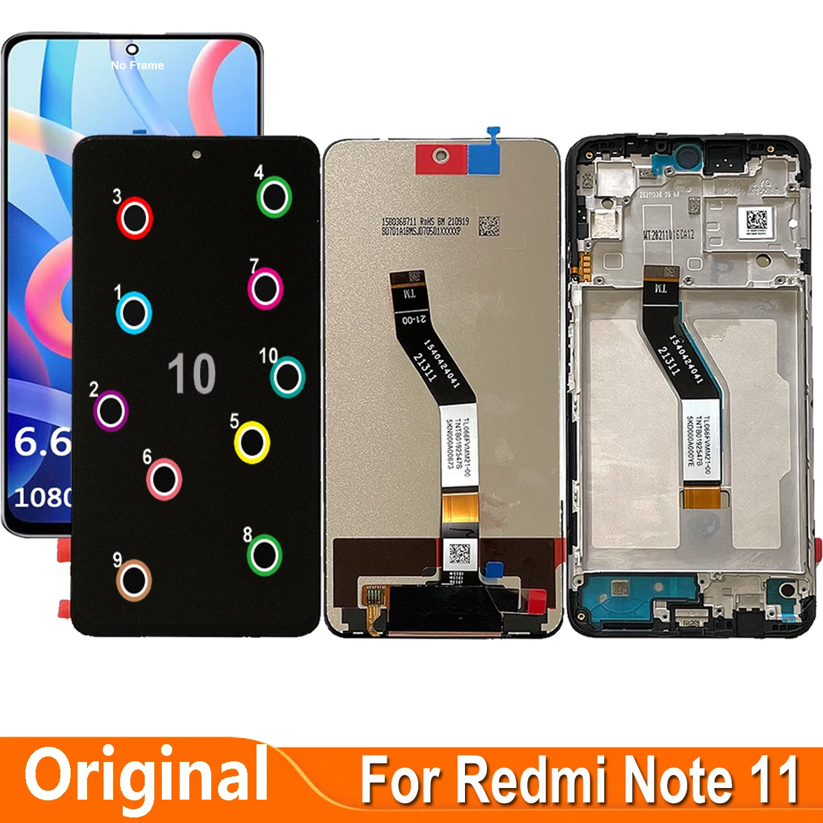 

For Xiaomi Redmi Note 11 21121119SC 2201117TG 2201117TI 2201117TY 2201117TL LCD Display Touch Screen Digitizer Assembly Replace