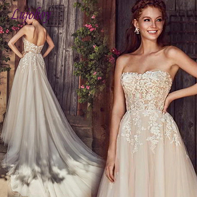 

Champagne Long Lace Evening Dresses Party Plus Size A Line Women Ladies Prom Formal Evening Gowns
