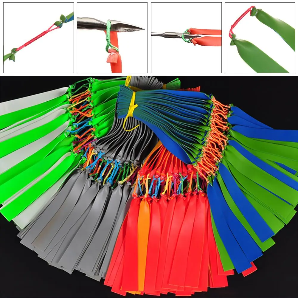 

5/10PCS Random Color Gadget Replacement Slingshot Catapult Flat Rubber Band Elastic String Fishing Tool Latex Tape