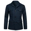 Mens Coats Safari Jacket Linen British Retro Gentry Suit Pockets Outerwear Fashion Solid Color Male Tops Ropa Hombre 4