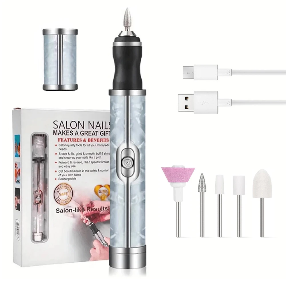 Portable Electric Nail Drill Set - Professional 4-Speed Manicure & Pedicure Kit for Salon-Quality Nail Care