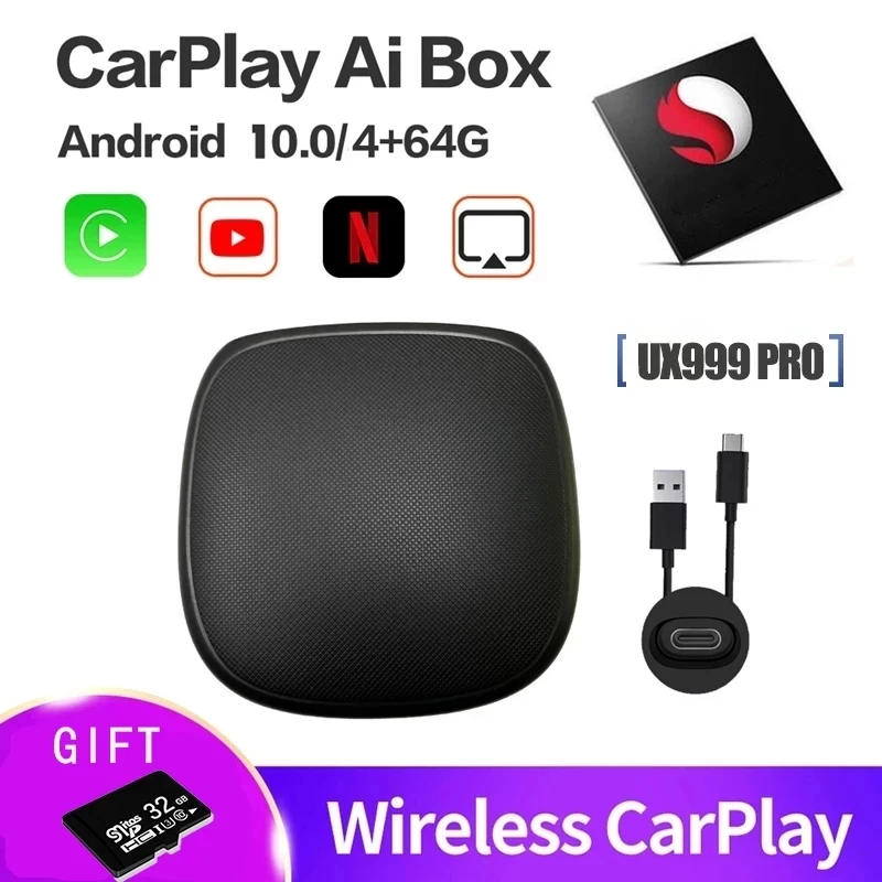 

Carplay Ai Box UX999 PRO Wireless Android Box Youtube Gps Car Multimedia Player Mirrorlink For Apple Carplay Android Auto TvBox