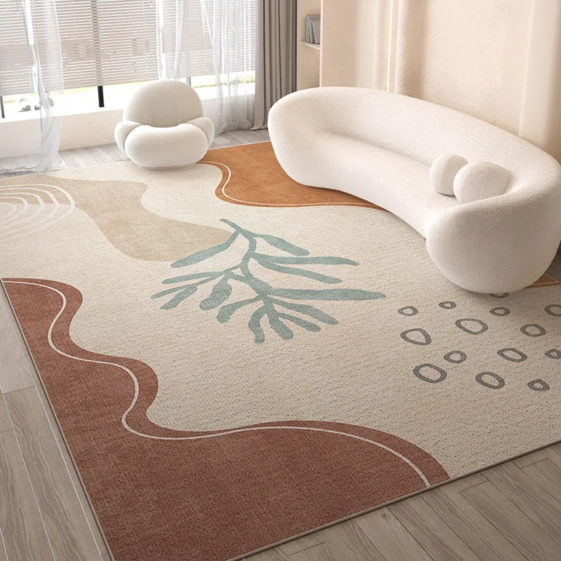 VATAMA Minimalist decor Living room Crystal velvet large carpet cream style bedroom Coffee table rug Easy care balcony rug decorative carpet