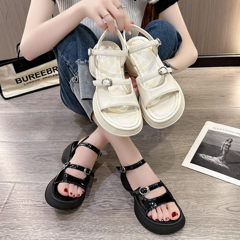 Women Comfortable Outdoor Sandals Casual Plus Size Slippers Round on Plus Size Wedge Shoes Sandalias Mujer