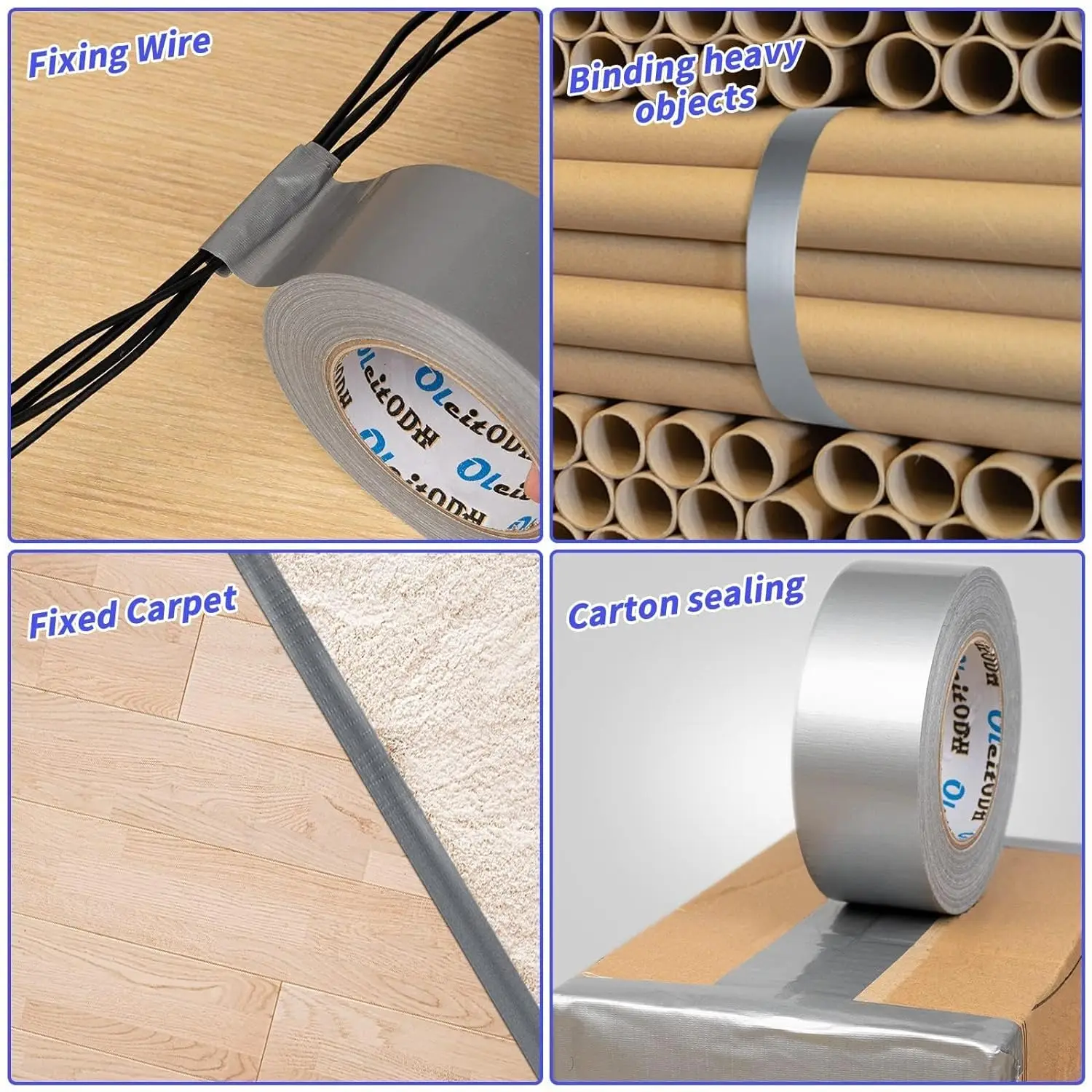 Silver Duct Tape 10/20M Waterproof Heavy Duty Tape Multipack for Arts Home Office School DIY Craft