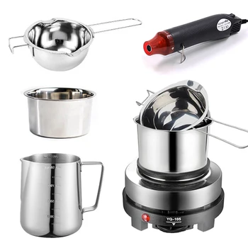 Fournitures de fabrication de bougies pour la fabrication de bougies, bricolage d'art et d'art pour adultes, débutants, poêle électrique, pistolet à air chaud, Pot de fusion 1