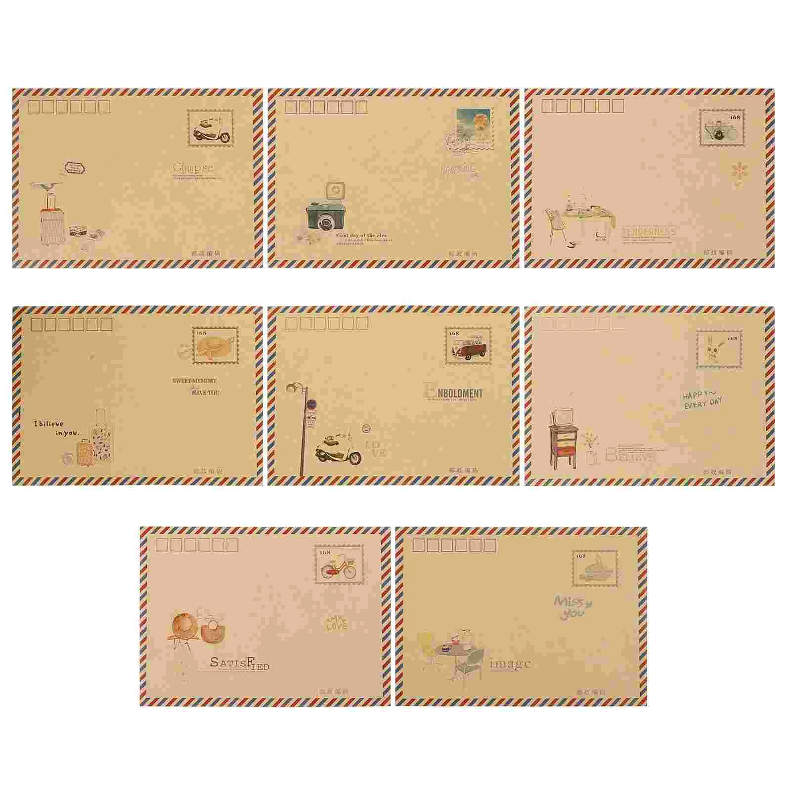 

Envelopes Kraft Paper Air Mail Durable Vintage B6 Mini Classic Gifts Post Card Photo Envelope Letter for Supplying Office