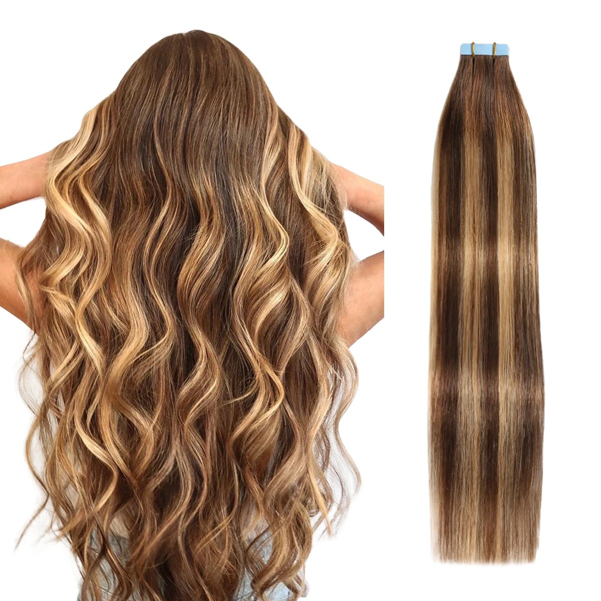 20pcs Straight Tape In 100% Human Hair Extension For Salon Silky