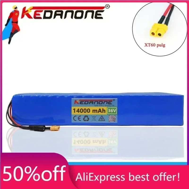 

Аккумулятор для электровелосипеда, 36 В, 14 Ач, литий-ионный аккумулятор 18650, 500 Вт, высокая мощность и емкость 42 в, для мотоцикла, скутера с bms