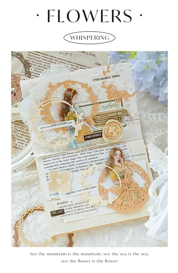 10Sheets Pattern Collage Border Scrapbook Handbook Lace Card Pack Flower Material Decoration Hollow Background 10*10CM