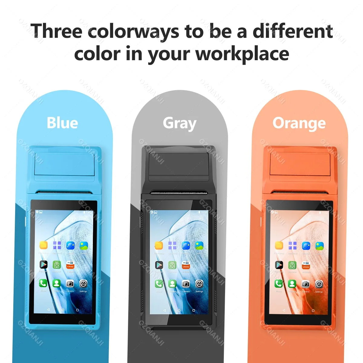 PDA POS 휴대용 장치 Pos 터미널 내장 열 블루투스 프린터, 58mm 와이파이 안드로이드 견고한 PDA 바코드 카메라 스캐너 1D 2D