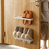 Wall Mount Slipper Holder No Punching Towel Storage Rack for Bathroom Toilet Multifunctional Kitchen Drain Rack. 4