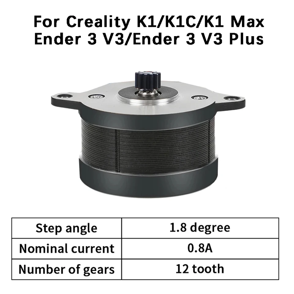 Creality K1 Extruder Motor Upgrade - Low Noise Stepper Motor 0.8A With 12 Tooth Gear For K1, Ender 3 V3 Series - View #7
