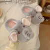 Cute Winter Women's Cotton Slippers Three-dimensional Elephant Wrapped Toe Cartoon Slippers Thick Sole EVA Plush Home Slippers 2