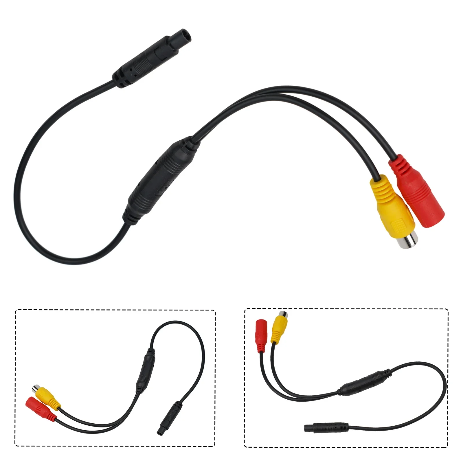 

Auto RCA CVBS Male To 4-Pin Female Conversion Cable For Rear View Mirror DVR Parking Reverse Camera Connection Cables