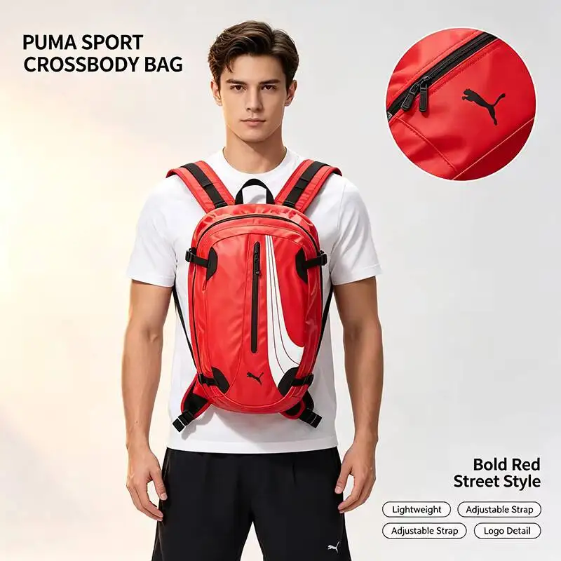 PUMA 모드 핫 22L 중형 배낭 새로운 도착 레드 견고한 보호 직물 트레이닝 배낭 노트북 학교 배낭 092521-02,
