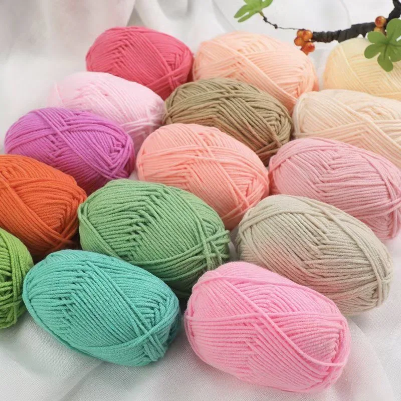 Luxurious Soft Milk Cotton Yarn Pack for Knitting and Crochet Projects - 5PCS, Total 250g