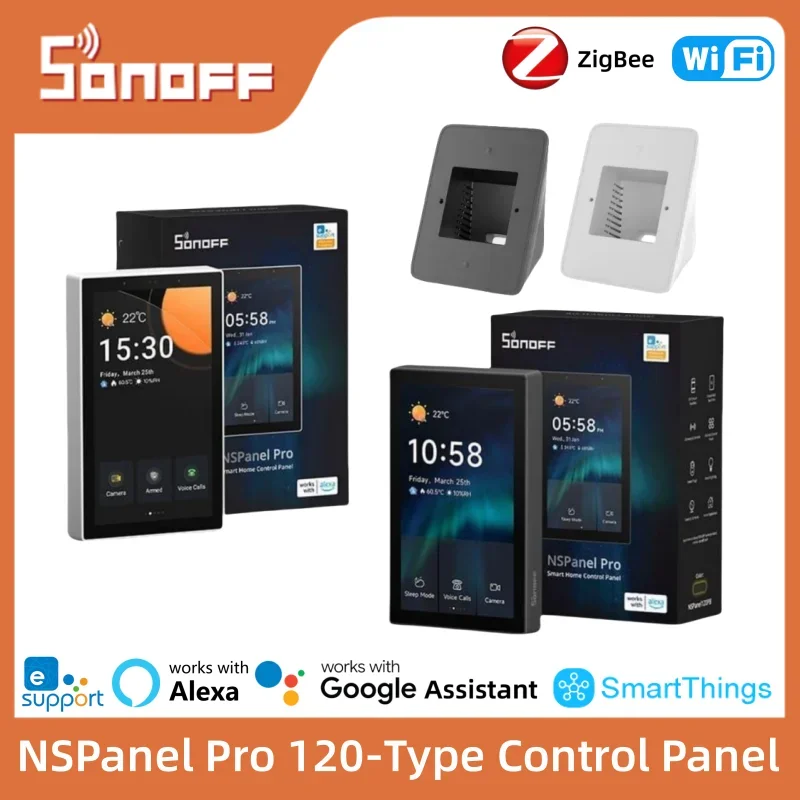 แผงควบคุมบ้านอัจฉริยะ Sonoff Nspanel Pro 120 แผงควบคุม Ns Panel Sonoff Pro วัดการใช้พลังงาน ระบบอัตโนมัติในบ้านอัจฉริยะ ทำงานร่วมกับ Evelink 1