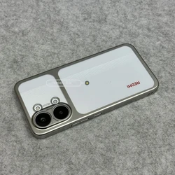 Luxury Matte Transparent Hard Back Cover with Electroplated Border for Redmi Turbo 5 (Silver)