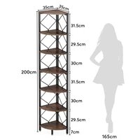Wood Corner Shelf Stand for Living Room