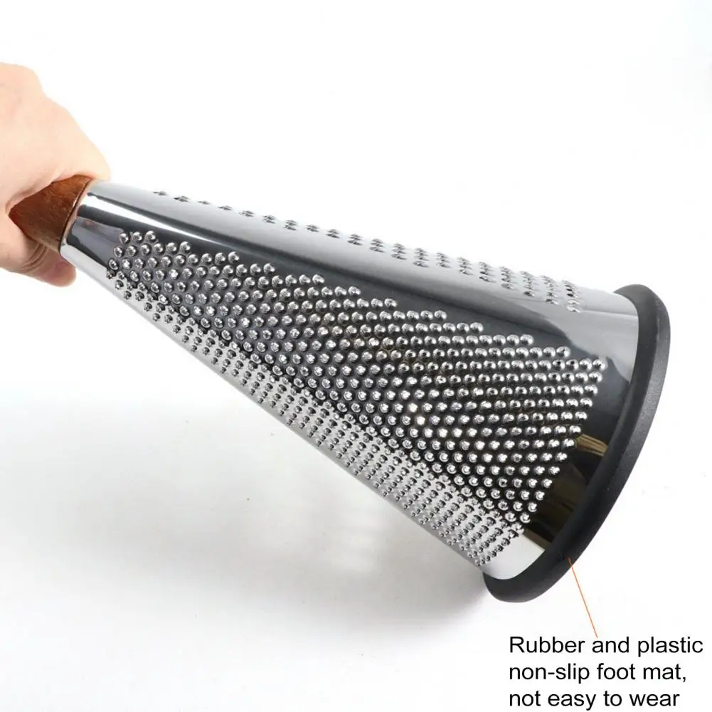 20-30cm Stainless Steel Cone Cheese Grater With Wood Handle 3 Sided Vegetable Shredder For Grating Kitchen Shredder For Parmesan