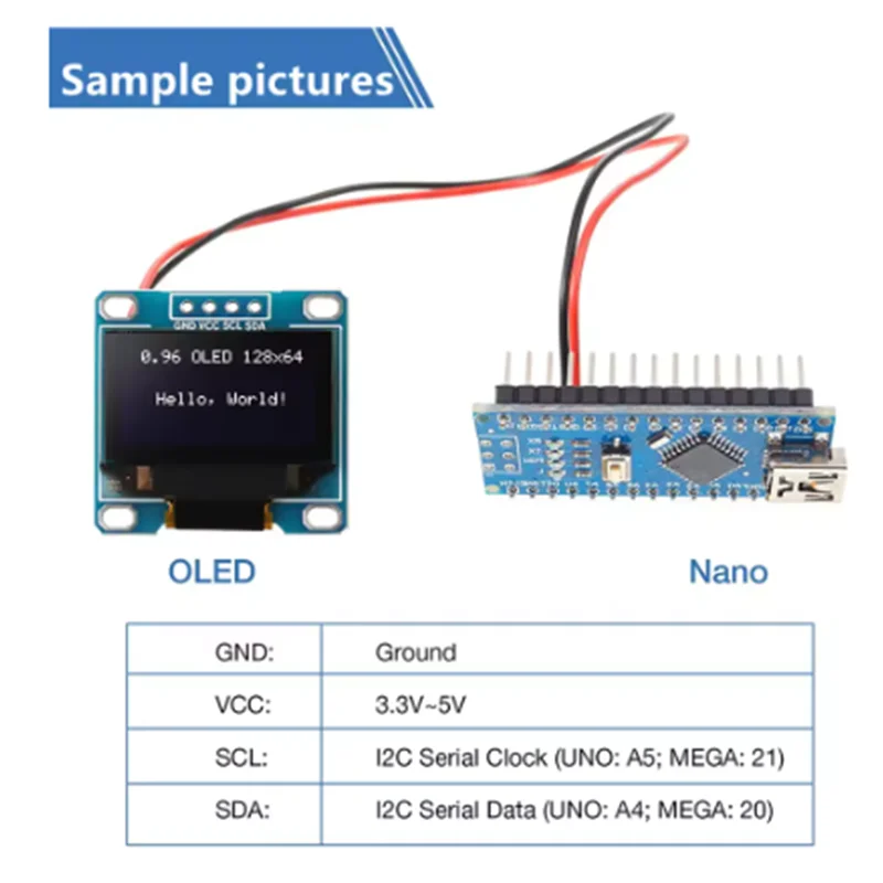 0.96 inch oled IIC Serial White OLED Display Module 128X64 For Arduino