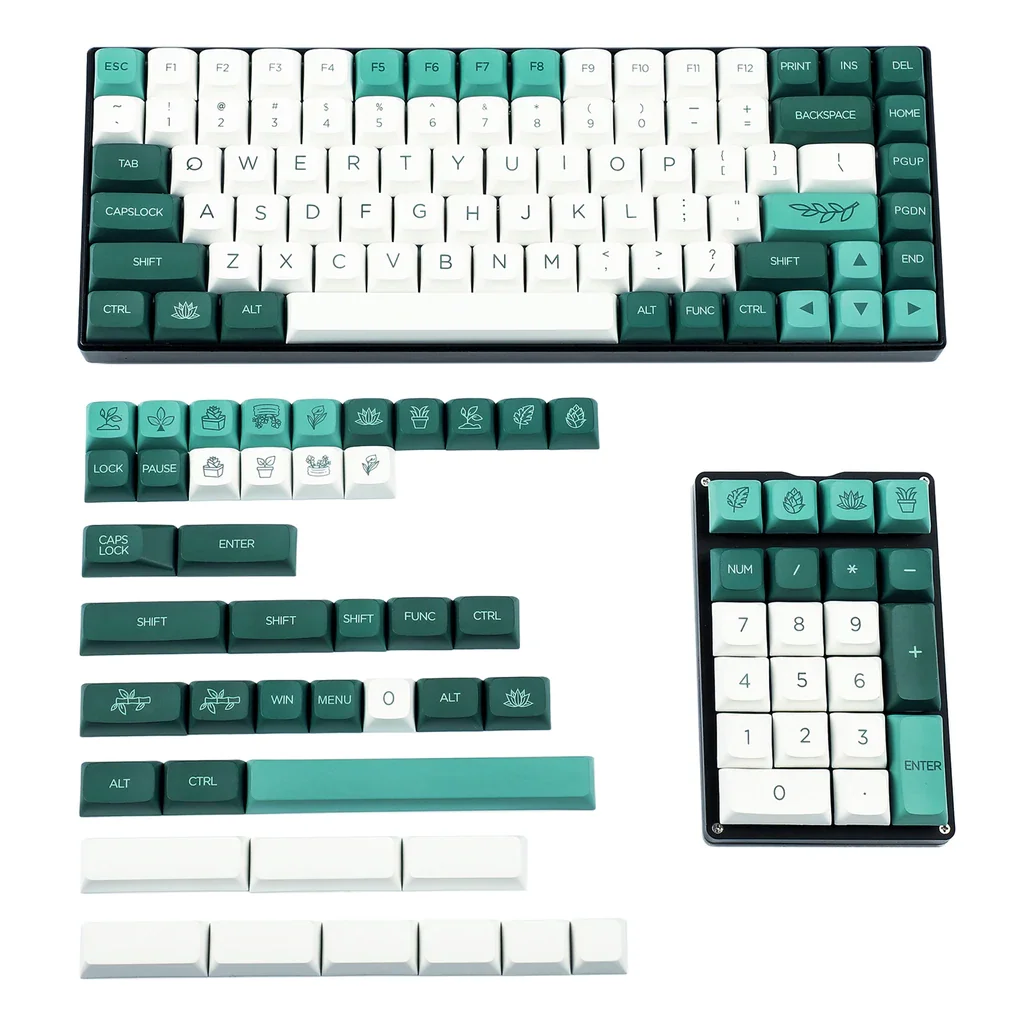 

Botanical 147 PBT Dye Sub Keycaps ZDA Profile For Cherry MX Split Keyboard 104 87 GK61 96 84 GK64 68 Keycaps